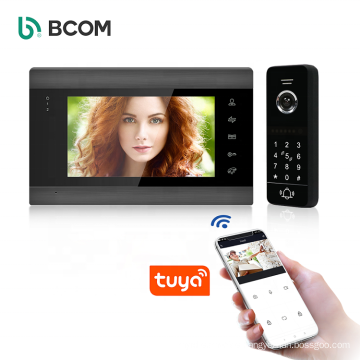 Tuya wireless ip video intercom door bell system wifi 4 wired 7 inch video door phone doorbell outdoor monitor station